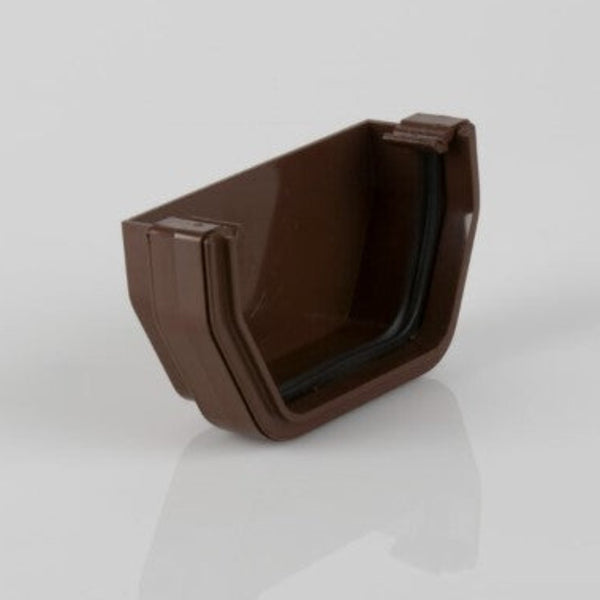 Brett Martin Gutter 114mm Squarestyle External Stopend Brown